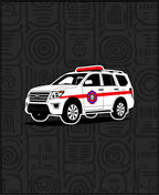 White Red Emergency Vehicle Geometric Ground Rug