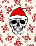 Festive Red Snowflake Poinsettia Skull Rug