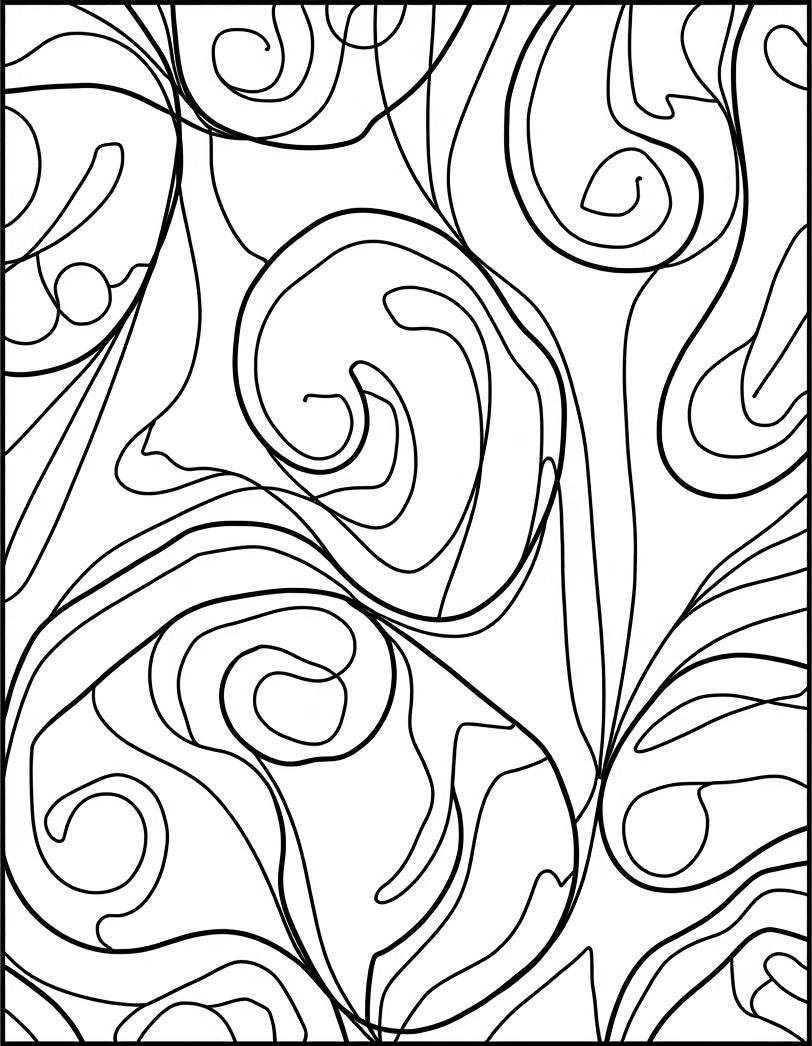 Elegant Black Swirls Flowing Vine Rug