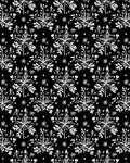Black White Detailed Floral Garland Rug