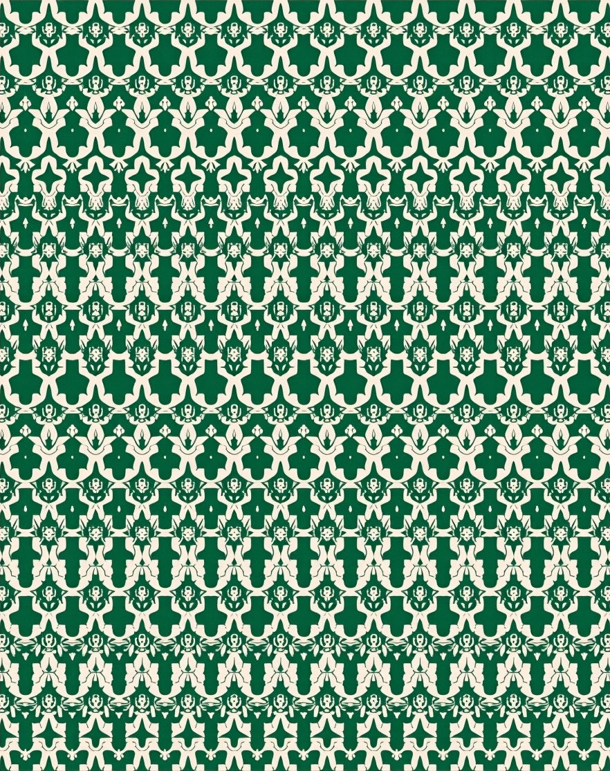 Emerald Cream Intricate Scrollwork Rug