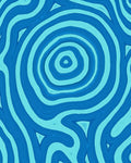 Abstract Blue Wave Contour Rug