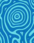 Abstract Blue Wave Contour Rug