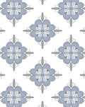 Pale Blue Floral Medallion Repeat Rug