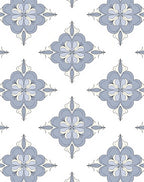 Pale Blue Floral Medallion Repeat Rug