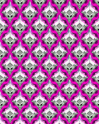 Vibrant Magenta Art Nouveau Floral Rug