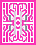 Bold Pink Geometric Circuit Maze Rug