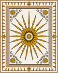 Golden Sun Burst Radial Medallion Rug