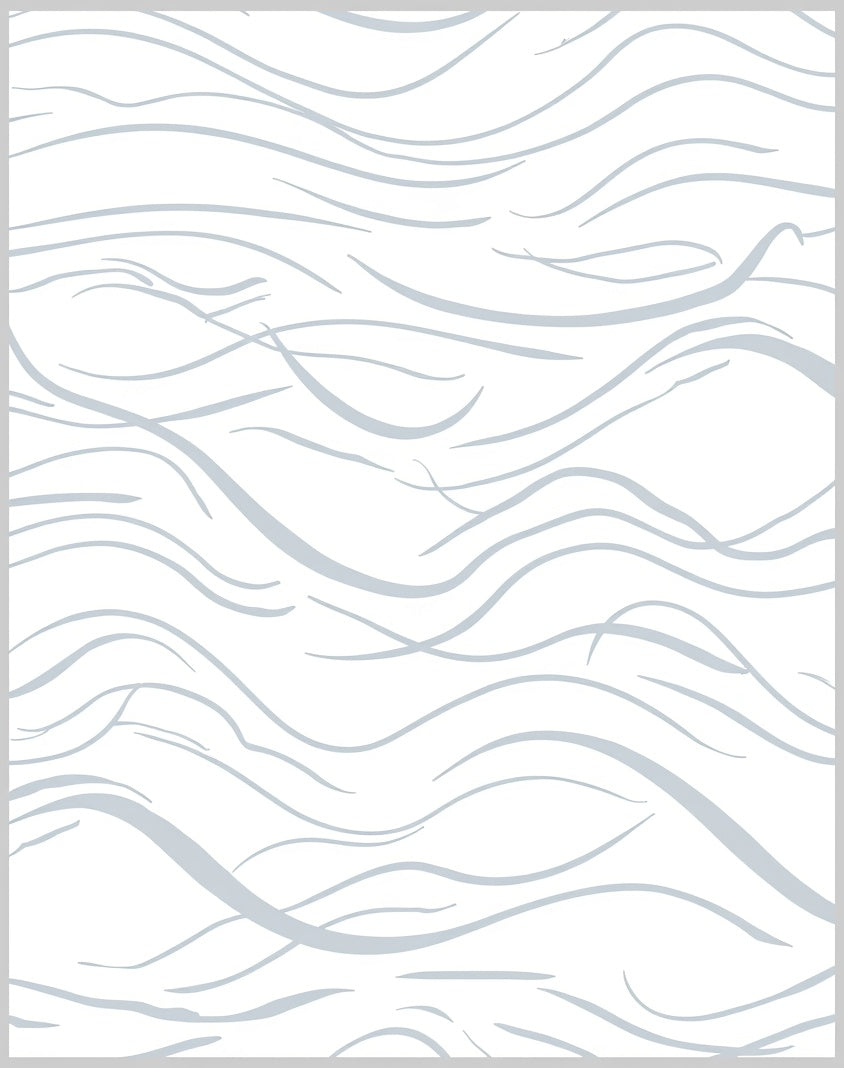 Soft Blue Calming Wave Lines Rug