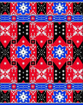 Vibrant Red Blue White Geometric Lattice Rug