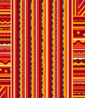 Bold Red Orange Yellow Stripped Carnival Rug