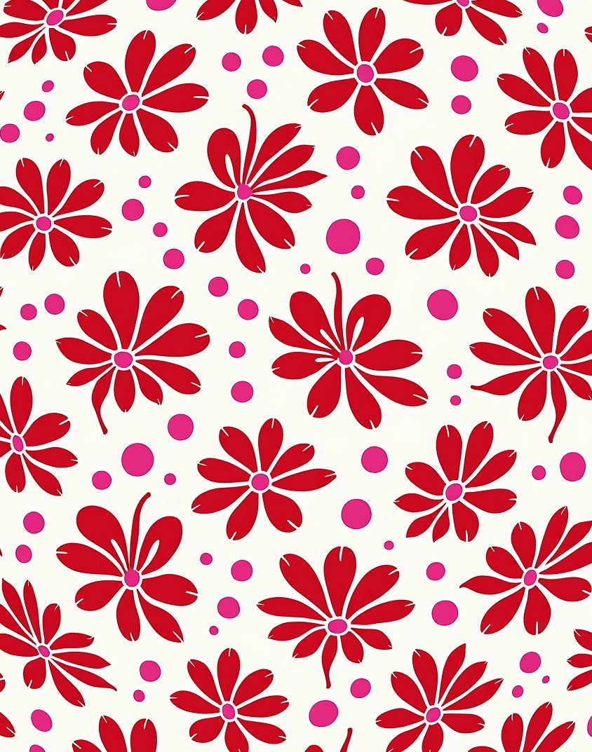 Crimson Daisy Dots Rug