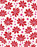 Crimson Daisy Dots Rug