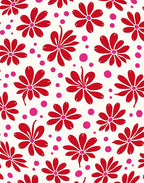 Crimson Daisy Dots Rug