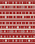 Crimson Ivory Folk Floral Stripe Rug