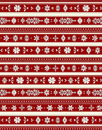 Crimson Ivory Folk Floral Stripe Rug