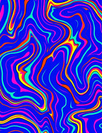 Bold Abstract Swirls Blue Rug