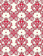Crimson Floral Damask Cream Rug