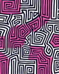 Bold Pink Maze Lines Rug