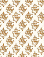 Antique Gold Floral Damask Rug