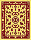 Classic Red Floral Medallion Yellow Rug