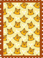 Cute Orange Fox Heads Repeating Pattern Rug