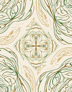 Earthy Abstract Floral Scroll Rug