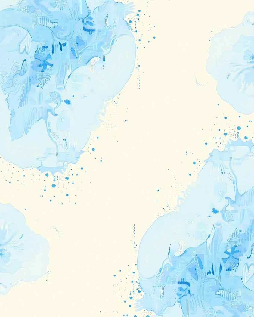 Pale Blue Abstract Watercolor Splatter Rug