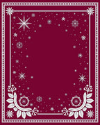 Winter White Snowflake Abundant Border Rug
