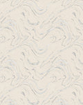 Cream and Silver Swirling Abstract Rug