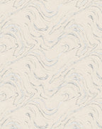 Cream and Silver Swirling Abstract Rug