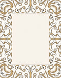 Ornate Gold Floral Border Rug