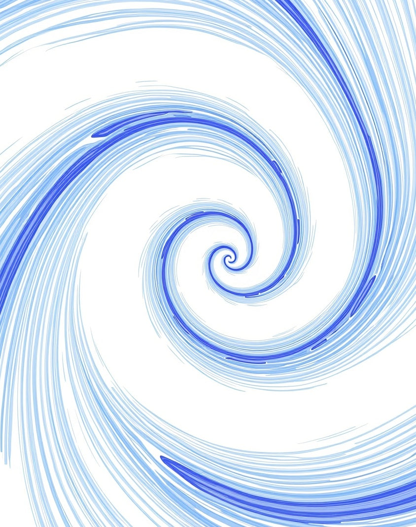 Dynamic Blue White Swirl Rug