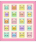 Pastel Kitty Collage Framed Illustrations Rug