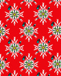 Vibrant Red Sunburst Laurel Swirl Rug
