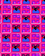 Bright Pink Abstract Retro Gadget Rug