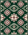 Deep Green Crimson Medallion Rug