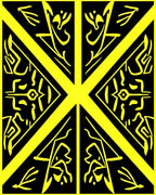 Bold Yellow Geometric Tribal Rug