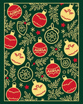Festive Red Yellow Christmas Ornaments Rug
