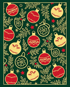 Festive Red Yellow Christmas Ornaments Rug