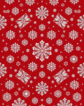 Festive Red Snowflake Winter Snow Rug