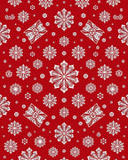 Festive Red Snowflake Winter Snow Rug