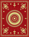 Crimson Gold Medallion Sunburst Rug