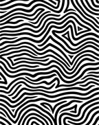 Bold Black White Organic Wave Rug