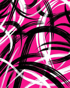 Vibrant Pink Brushstroke Overlay Rug