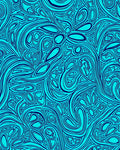 Oceanic Blue Swirling Organic Lines Rug