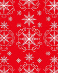 White Snowflake Medallion Red Holiday Rug