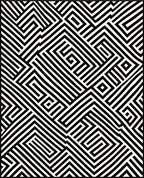 Geometric Black White Maze Rug