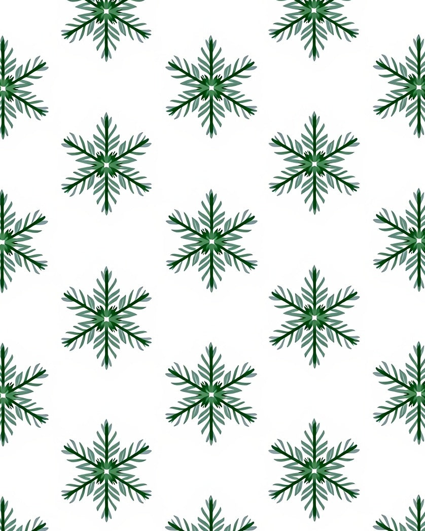 Forest Green Snowflake Symmetry Rug