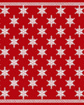 Red White Snowflake Festive Holiday Rug
